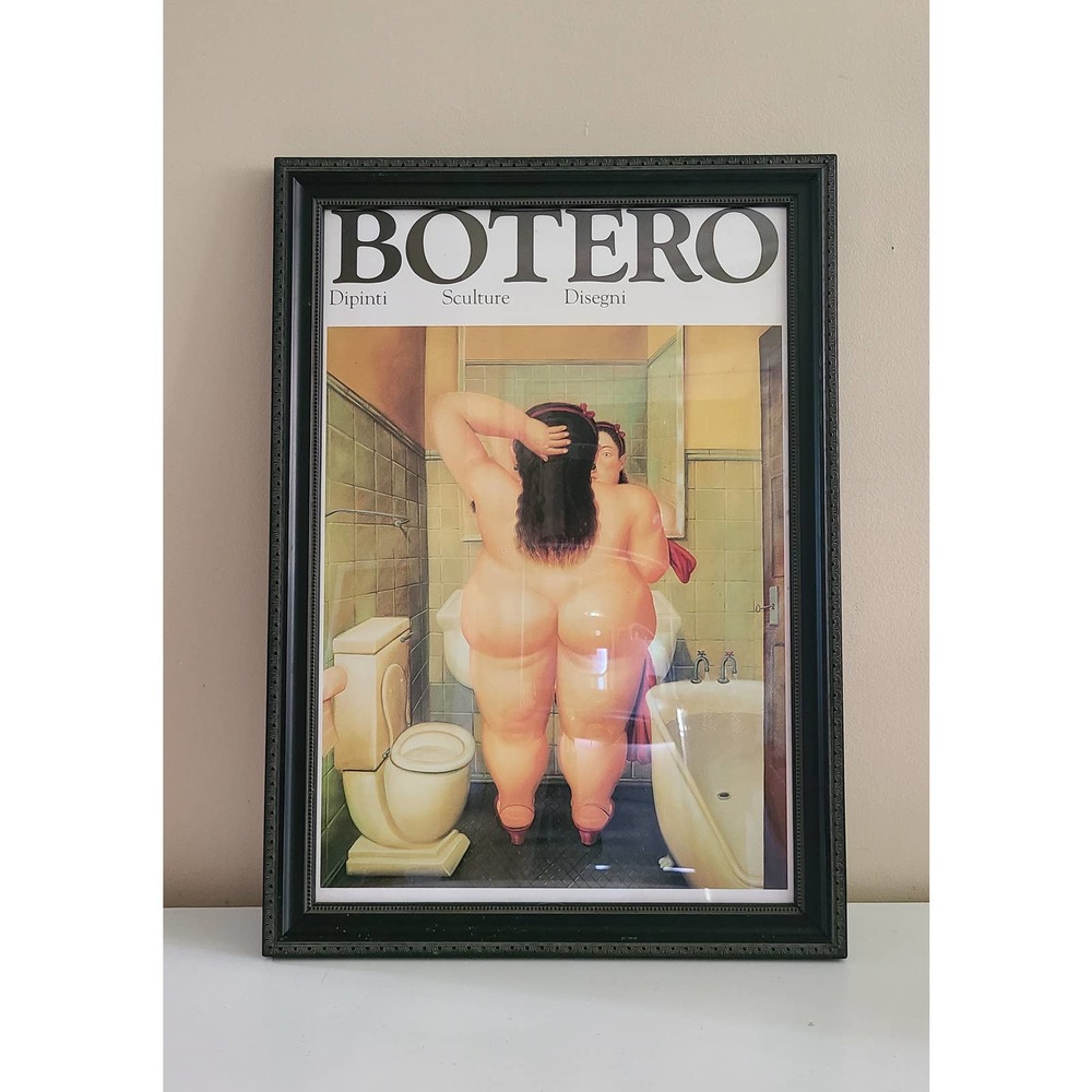 The Bathroom aka: The Bath by Fernando Botero Framed Print